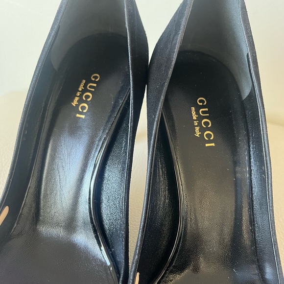 Gucci Classic Black Suede Round Toe High Heels Women’s Size 37 - Picture 12 of 13